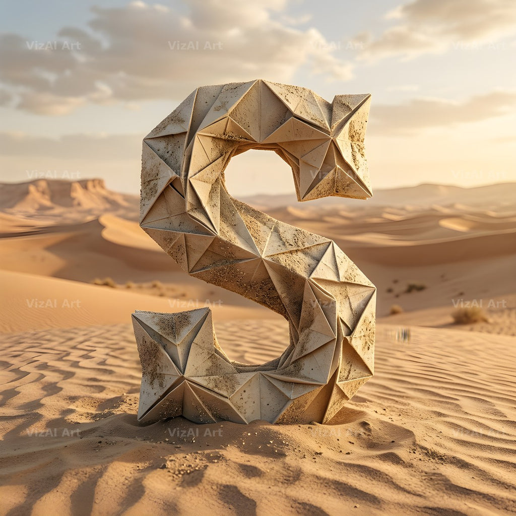 Sandstone Desert Ruin alphabet letter S