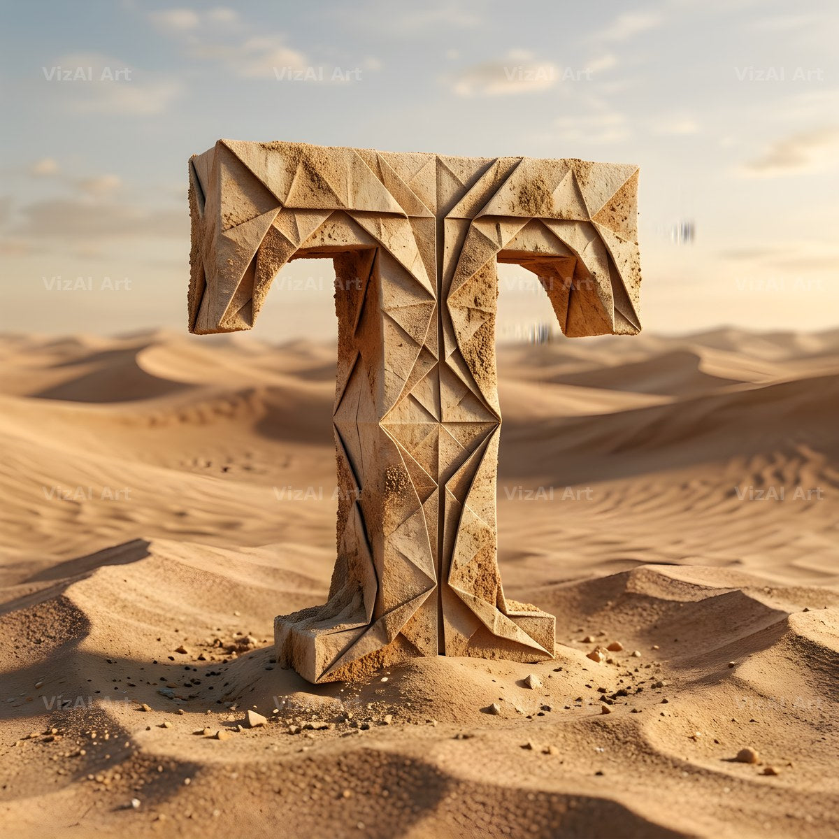 Sandstone Desert Ruin alphabet letter T