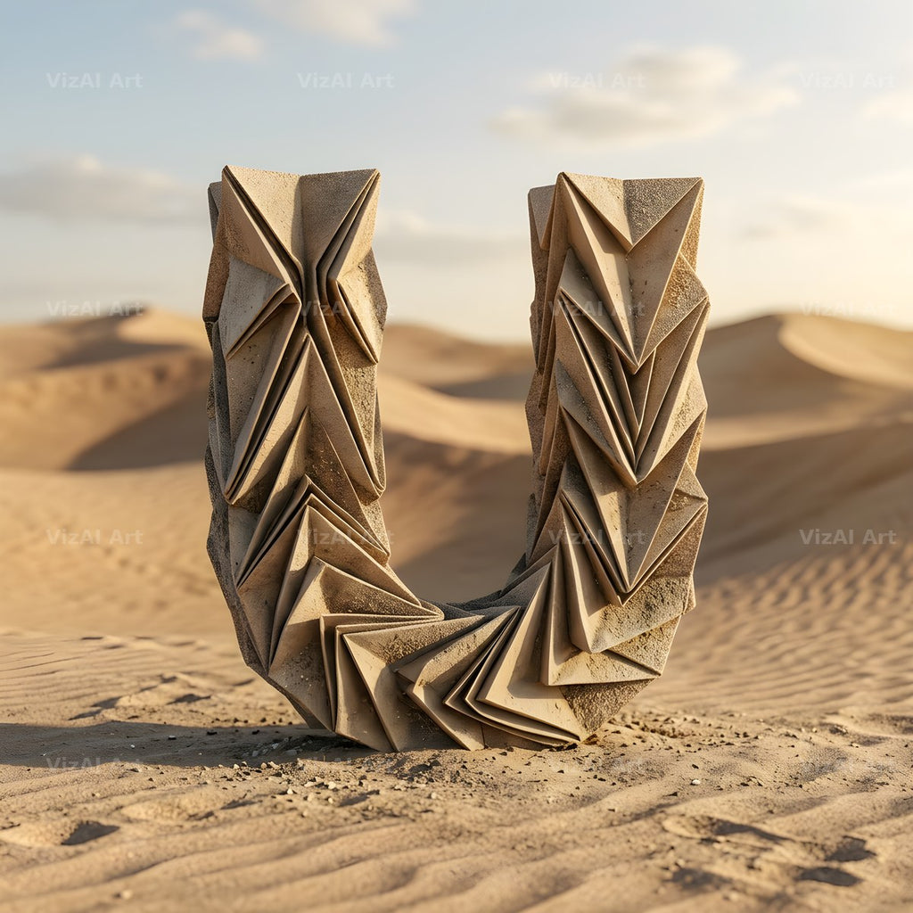Sandstone Desert Ruin alphabet letter U