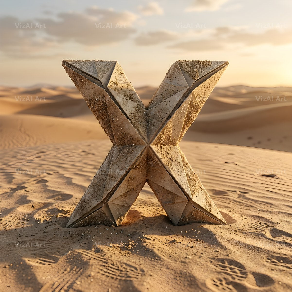 Sandstone Desert Ruin alphabet letter X