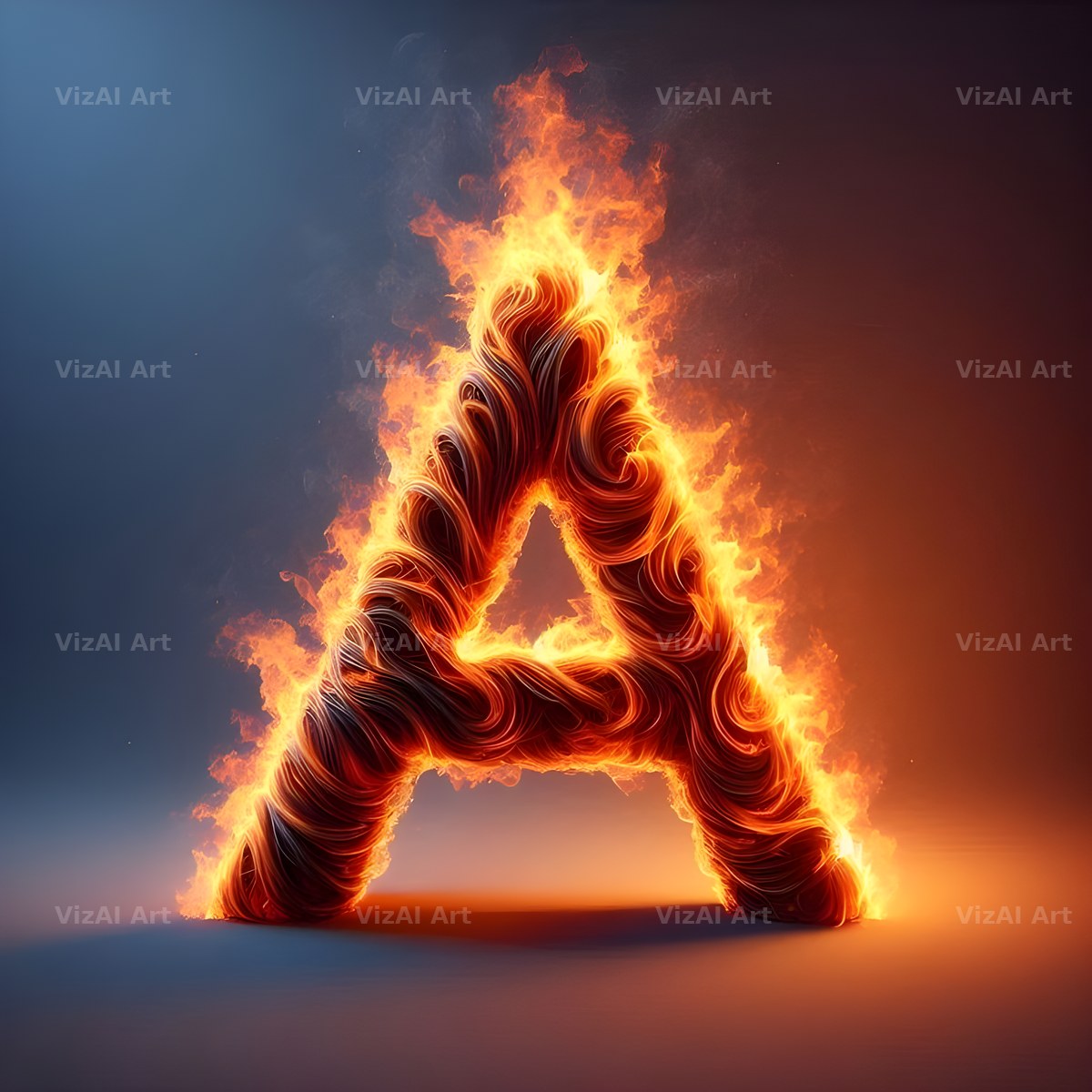 Blazing Flame alphabet letter A