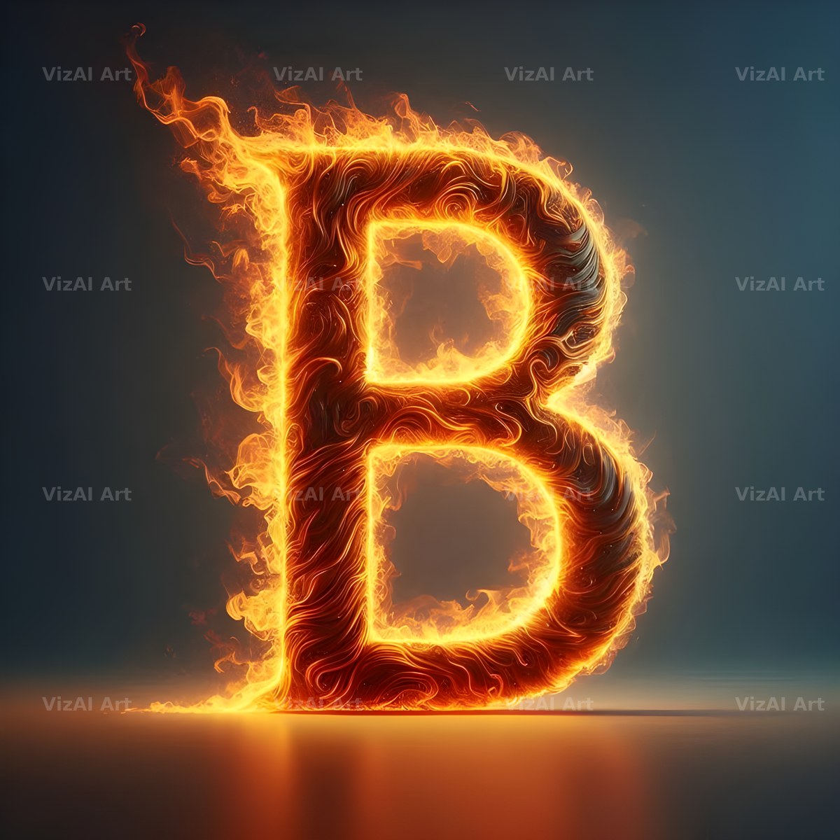 Blazing Flame alphabet letter B