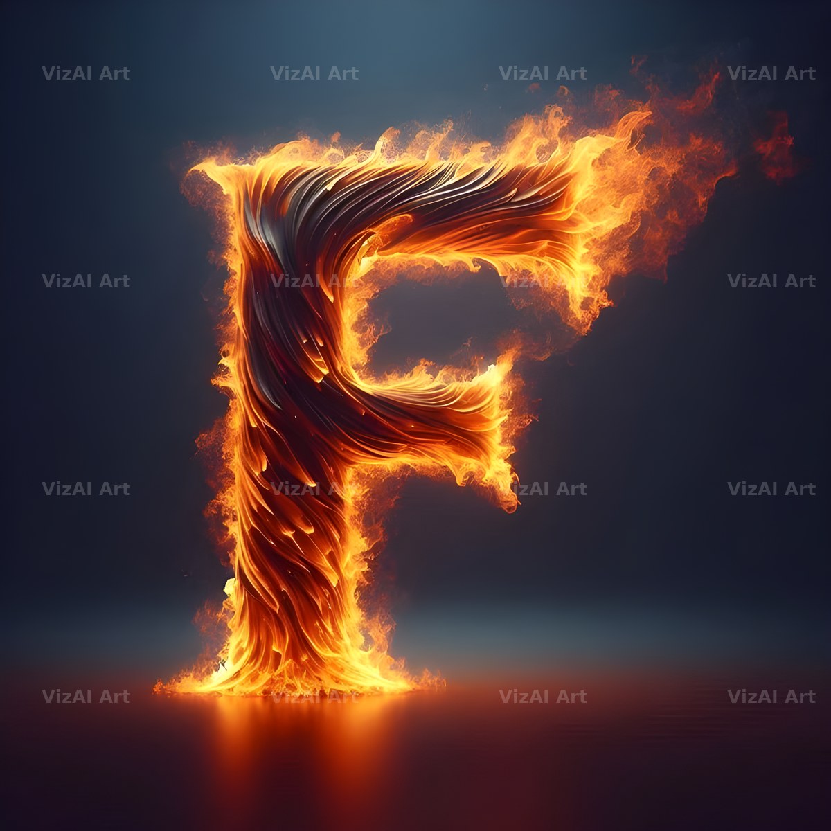 Blazing Flame alphabet letter F