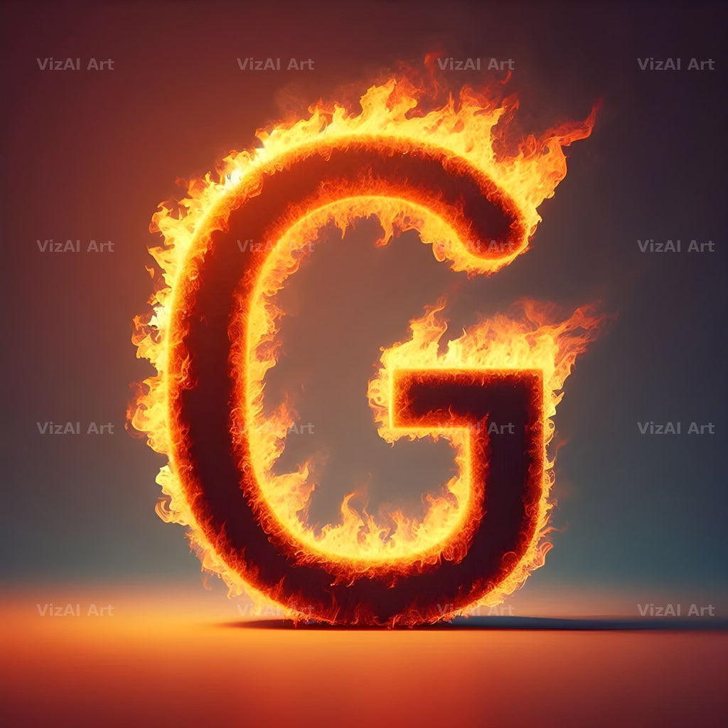 Blazing Flame alphabet letter G