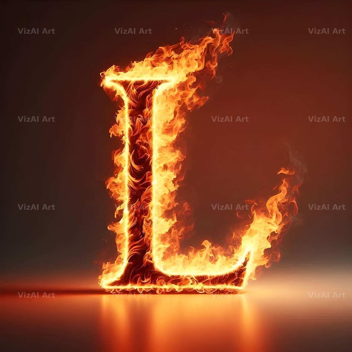 Blazing Flame alphabet letter L