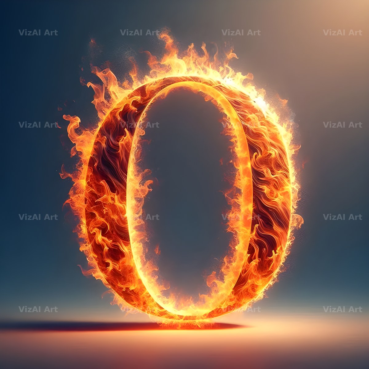 Blazing Flame alphabet letter O