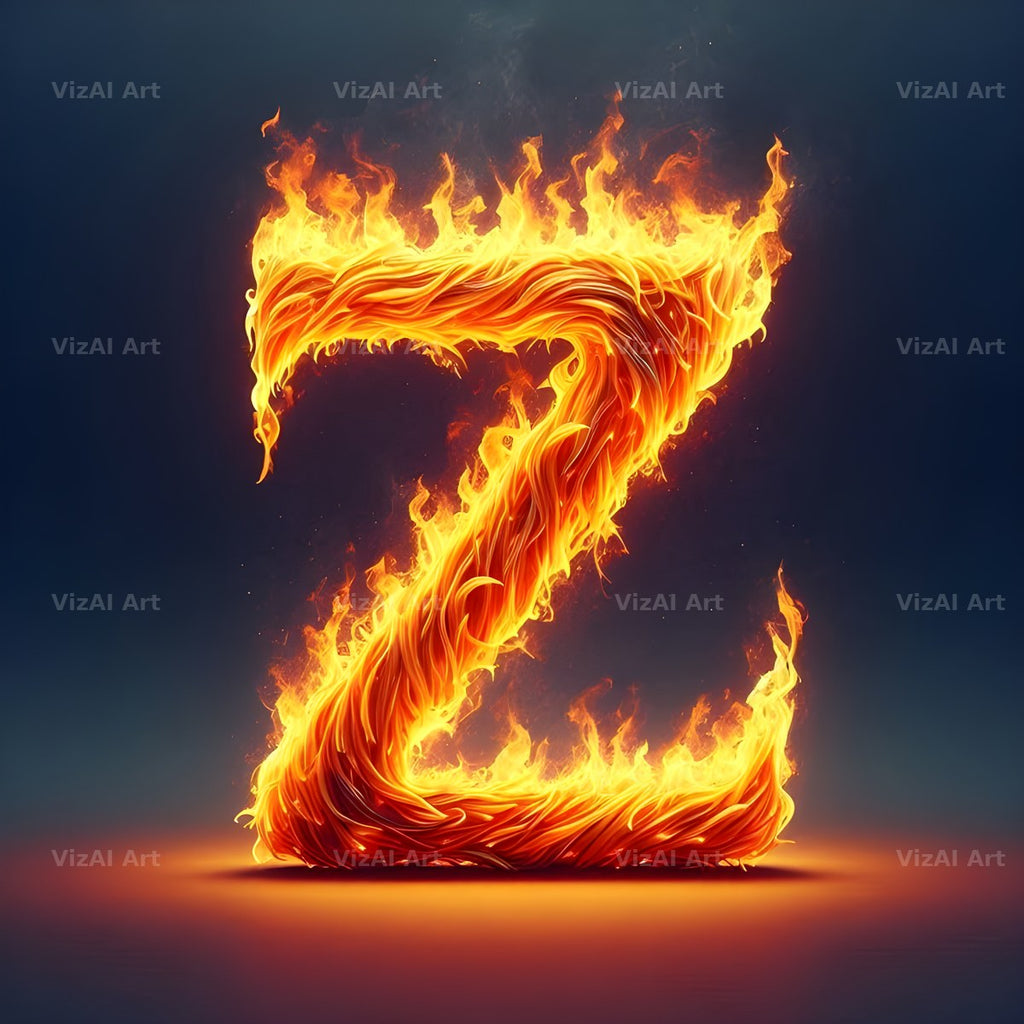 Blazing Flame alphabet letter Z