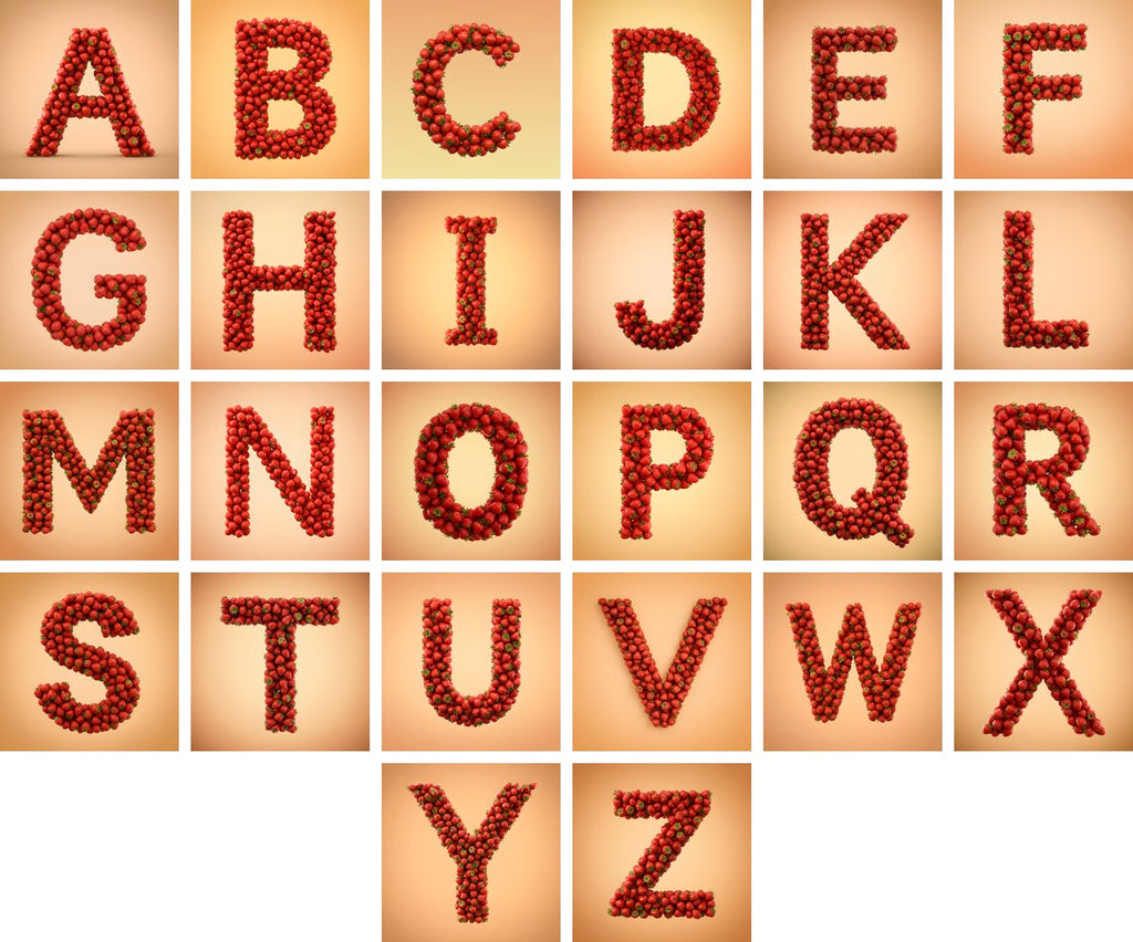 Strawberry Berry Heap alphabet — all 26 letters