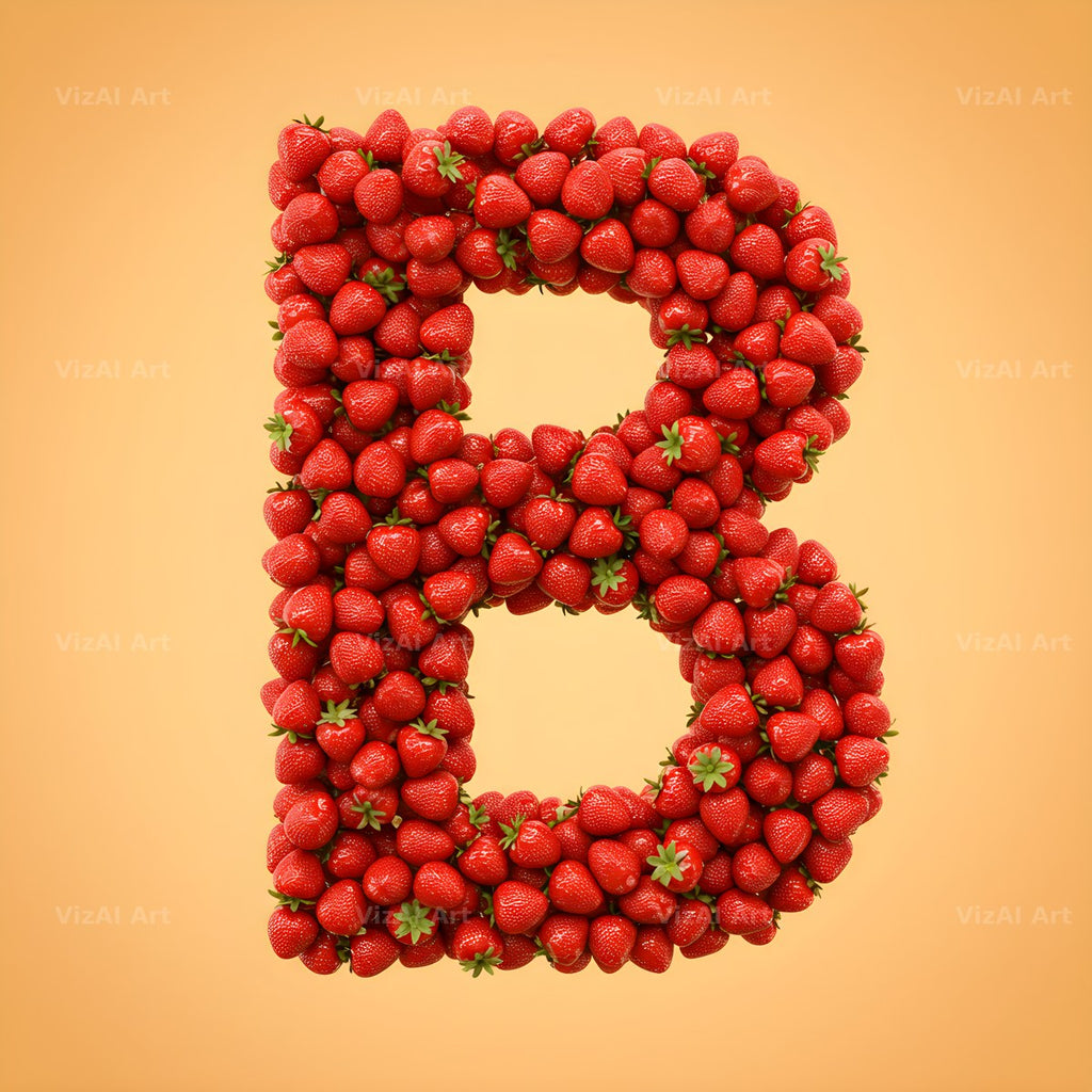 Strawberry Berry Heap alphabet letter B