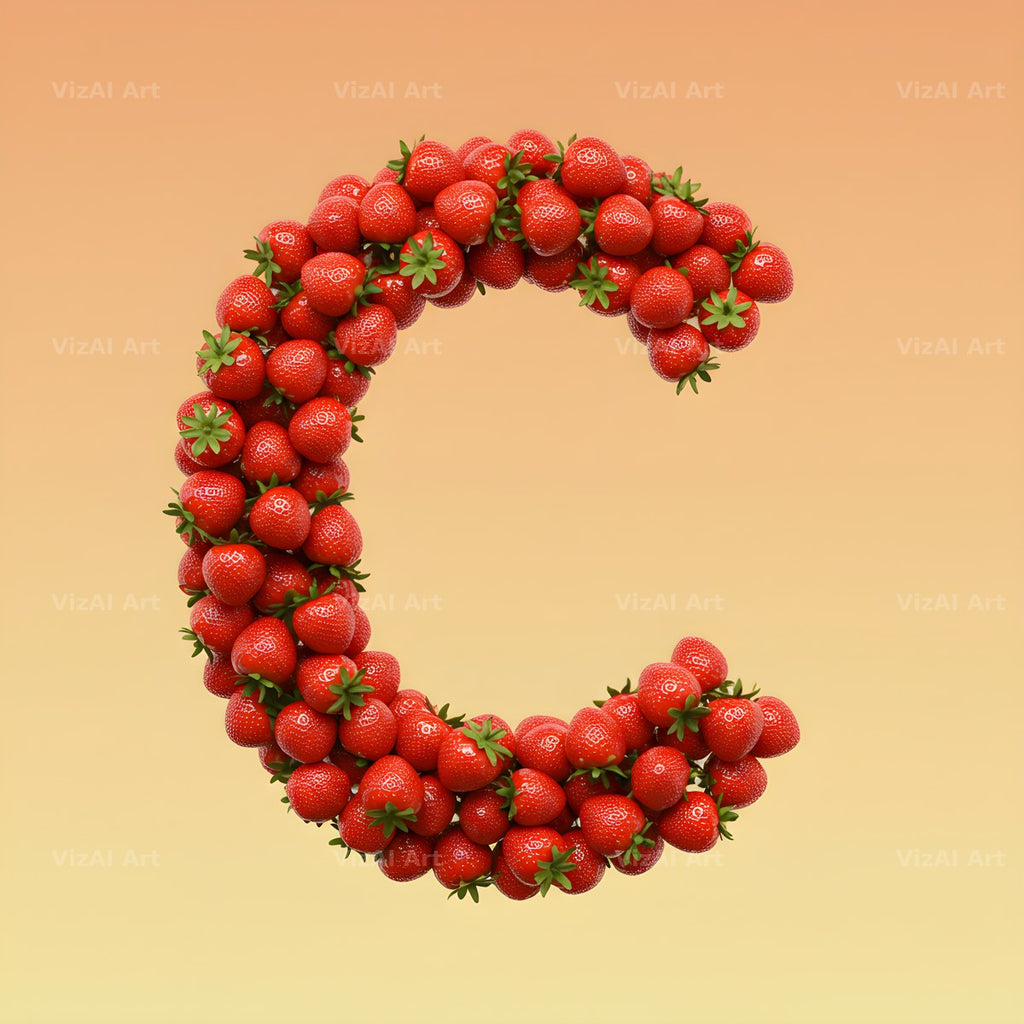 Strawberry Berry Heap alphabet letter C