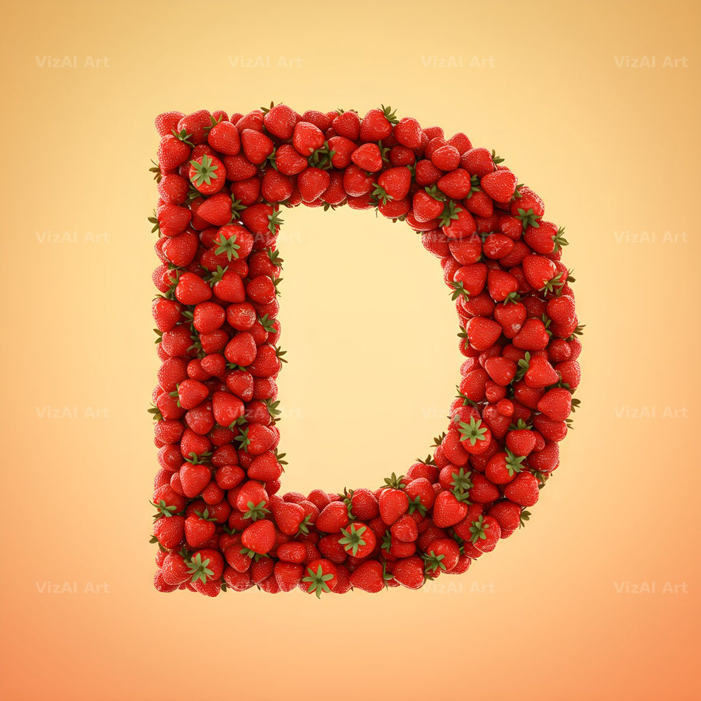 Strawberry Berry Heap alphabet letter D