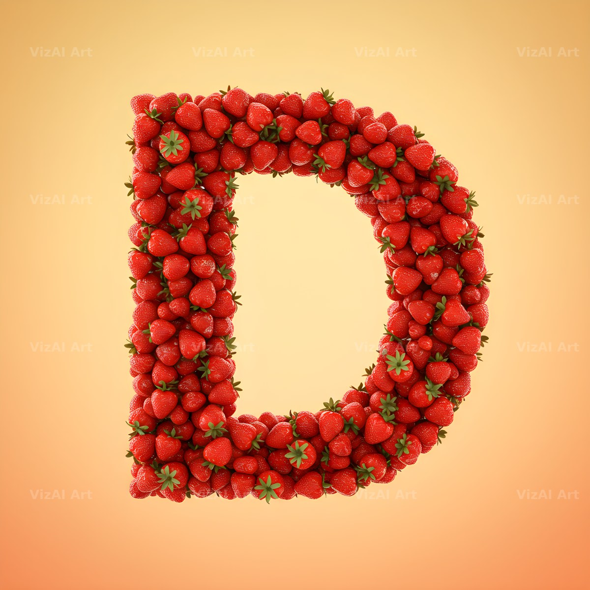 Strawberry Berry Heap alphabet letter D