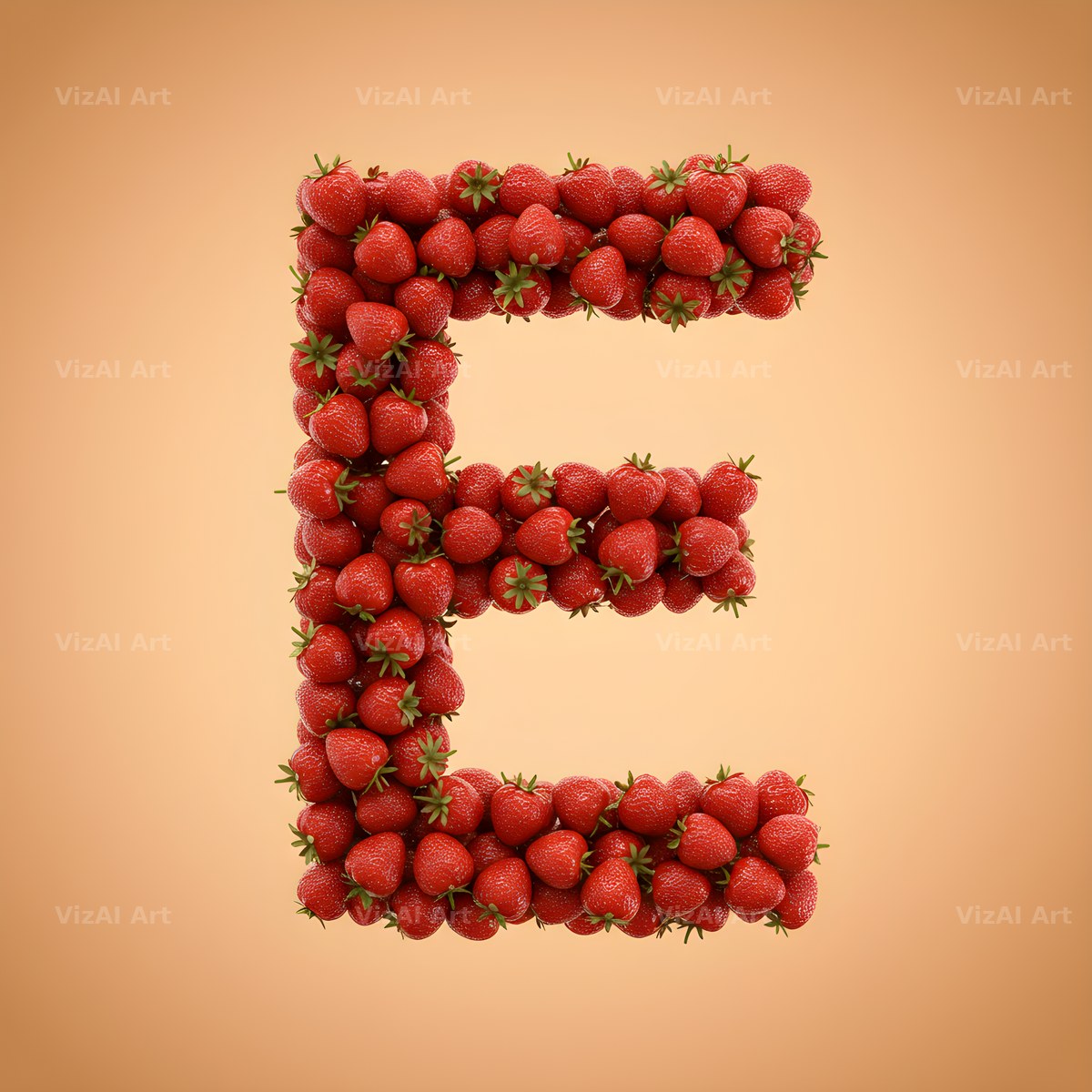 Strawberry Berry Heap alphabet letter E