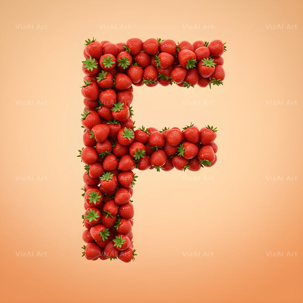 Strawberry Berry Heap alphabet letter F