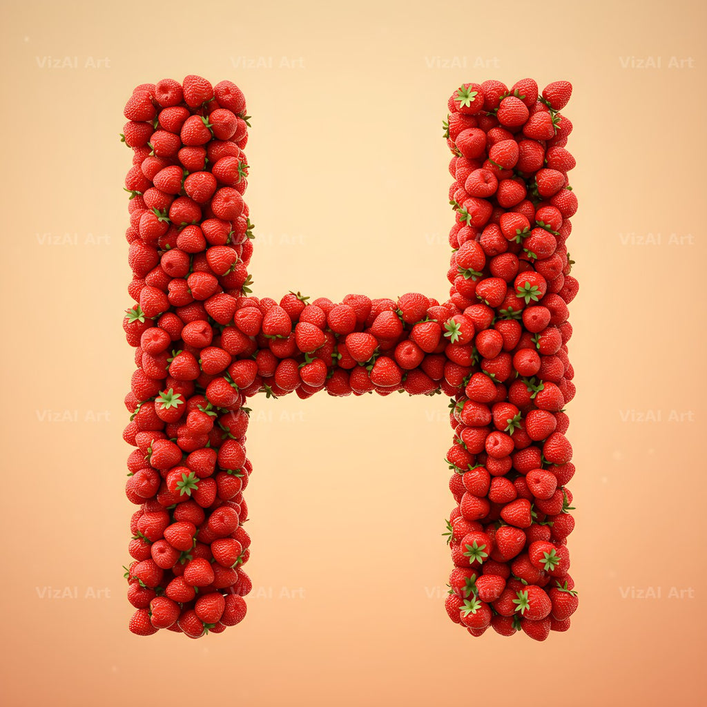 Strawberry Berry Heap alphabet letter H