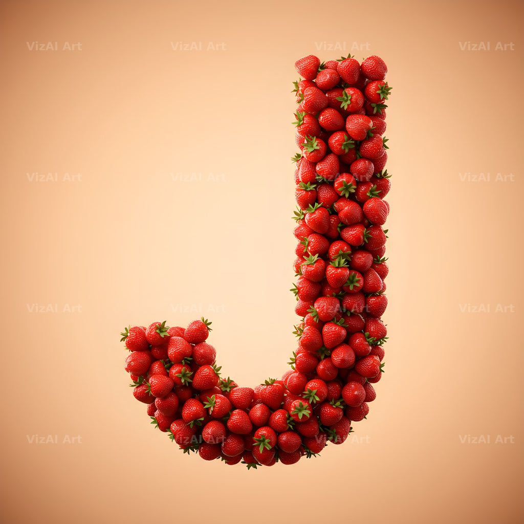 Strawberry Berry Heap alphabet letter J