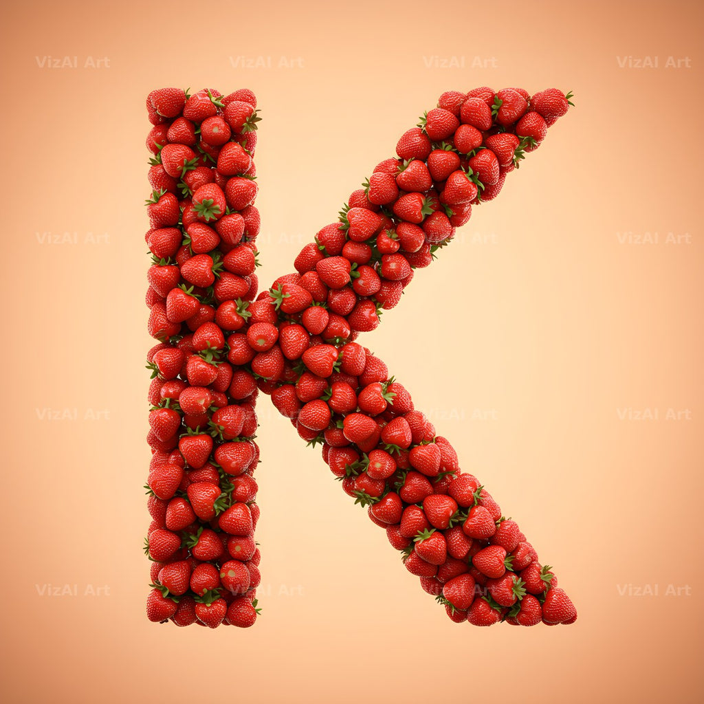 Strawberry Berry Heap alphabet letter K