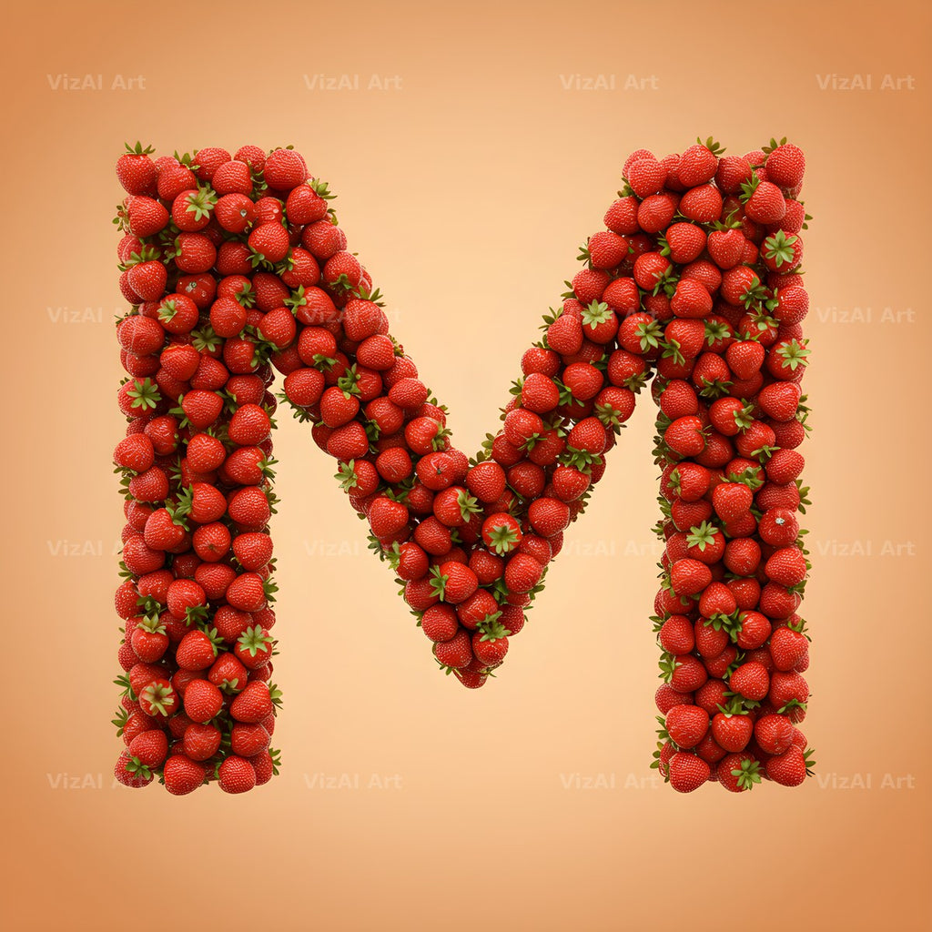 Strawberry Berry Heap alphabet letter M