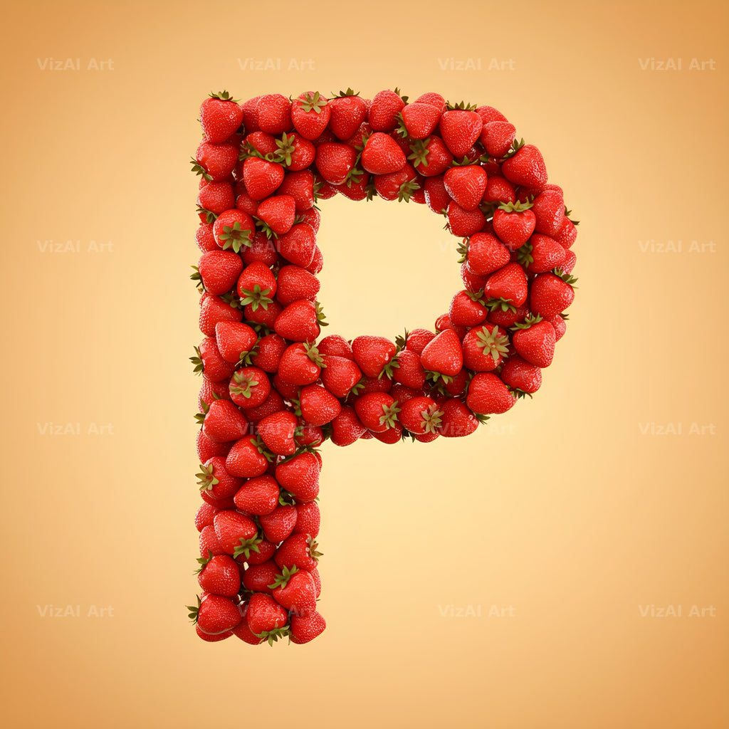 Strawberry Berry Heap alphabet letter P