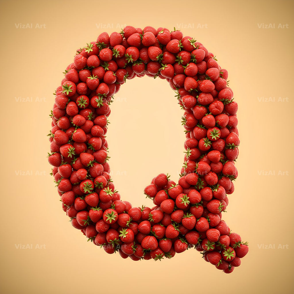 Strawberry Berry Heap alphabet letter Q