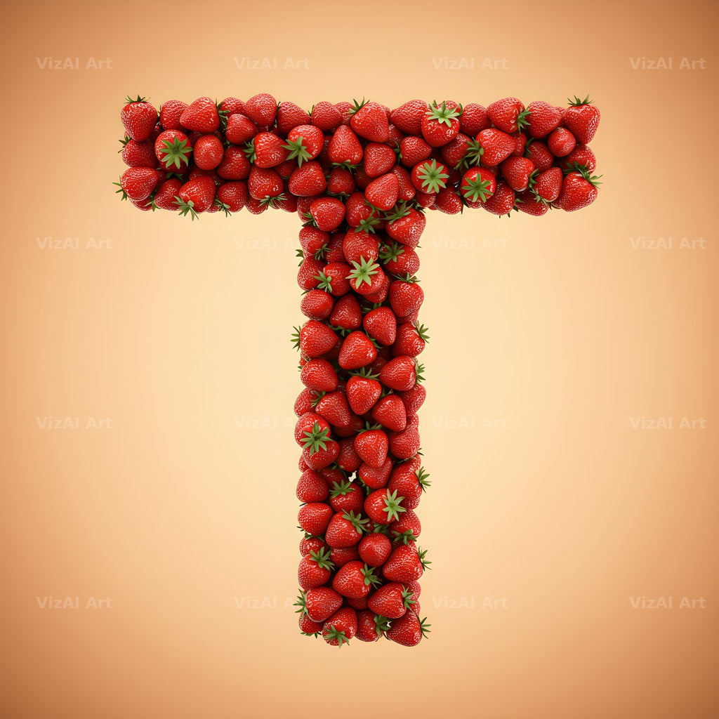 Strawberry Berry Heap alphabet letter T