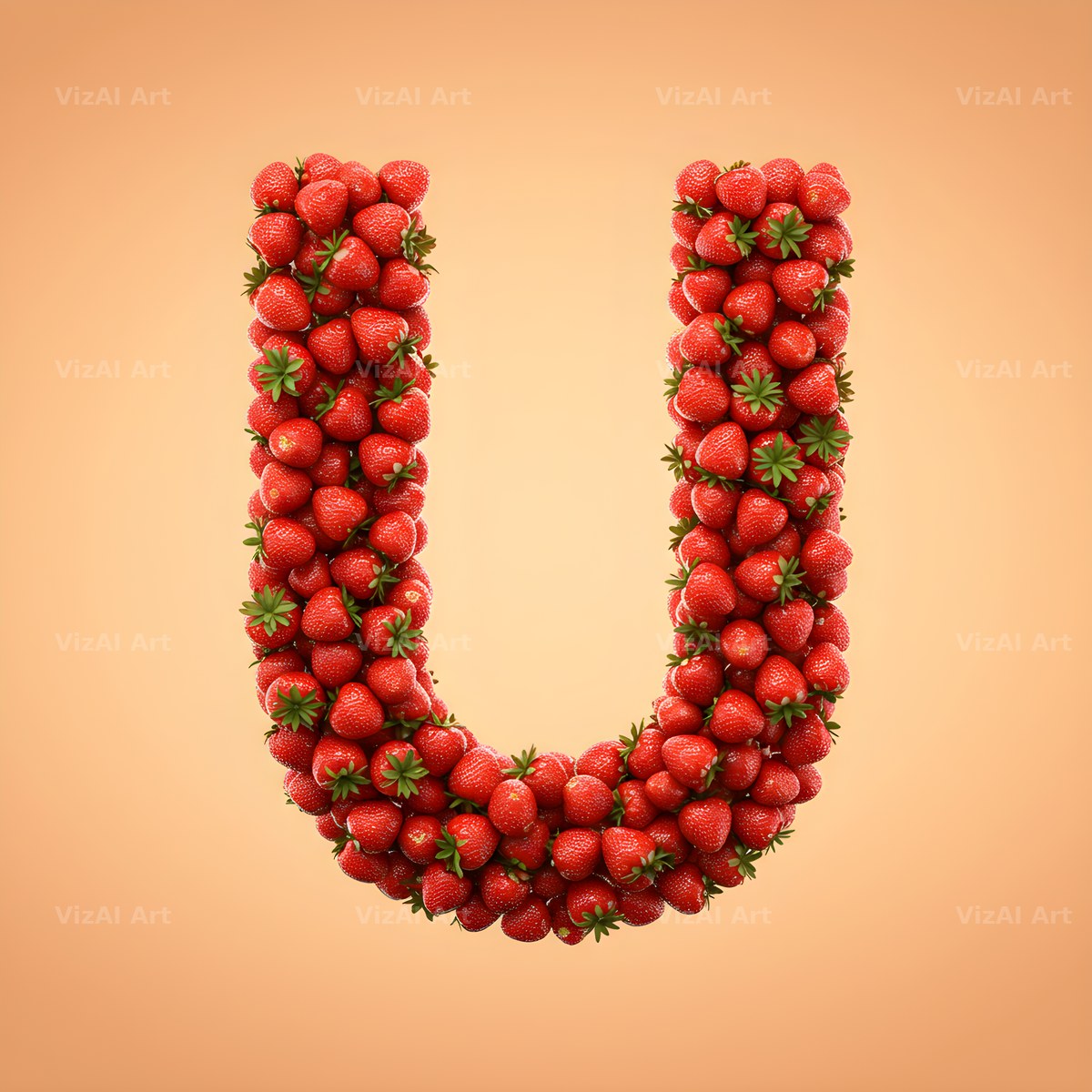 Strawberry Berry Heap alphabet letter U