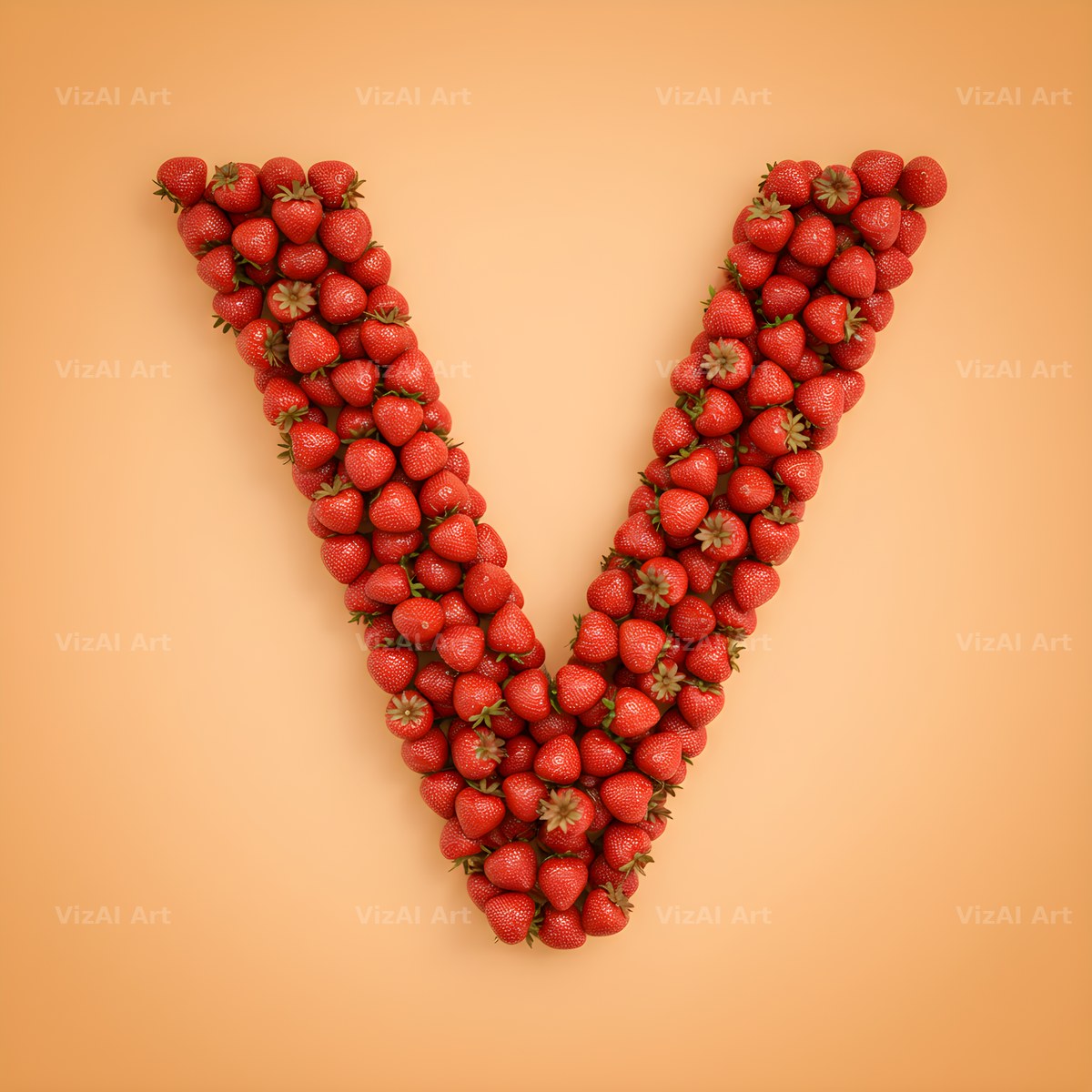 Strawberry Berry Heap alphabet letter V