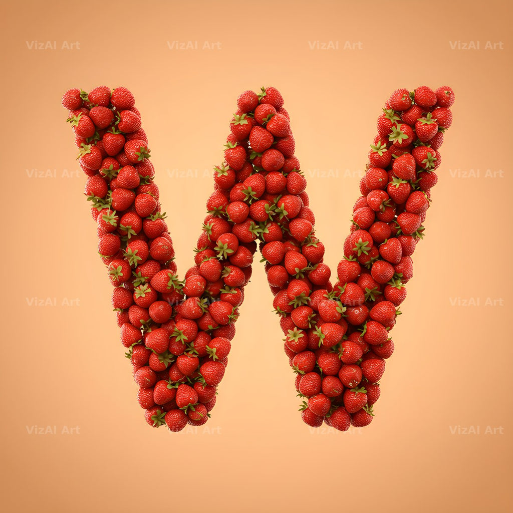 Strawberry Berry Heap alphabet letter W