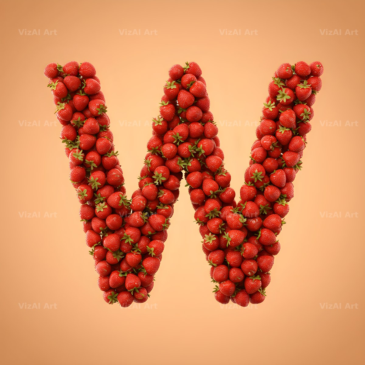 Strawberry Berry Heap alphabet letter W