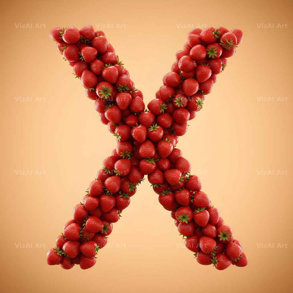 Strawberry Berry Heap alphabet letter X