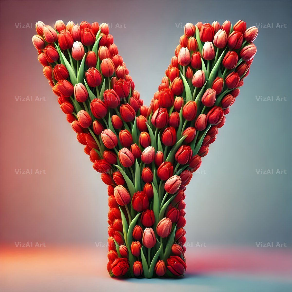 Scarlet Tulip Bloom alphabet letter Y
