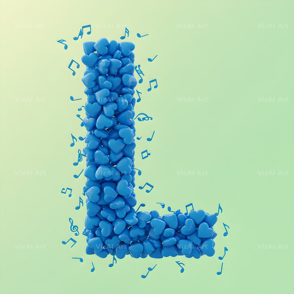 Blue Heart Drift alphabet letter L