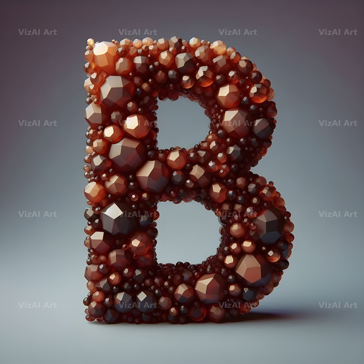 Amber Crystal Bead alphabet letter B