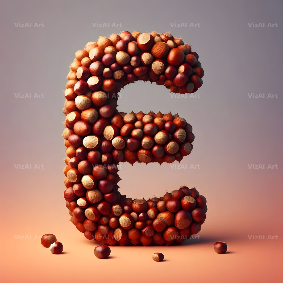 Chestnut Roast Warmth alphabet letter E