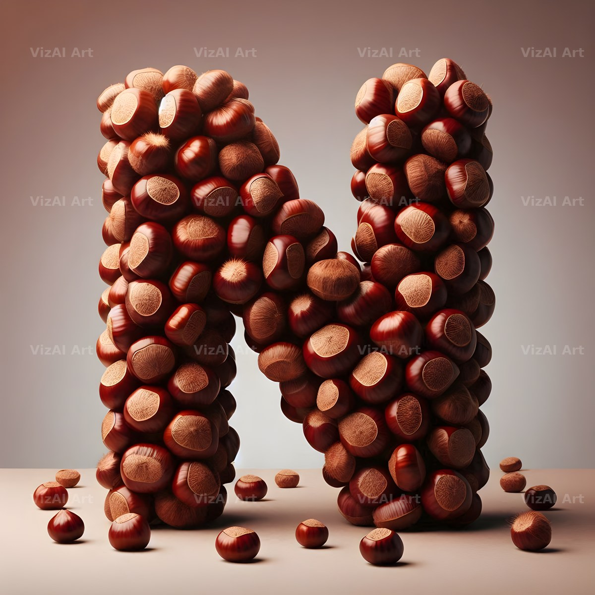 Chestnut Roast Warmth alphabet letter N