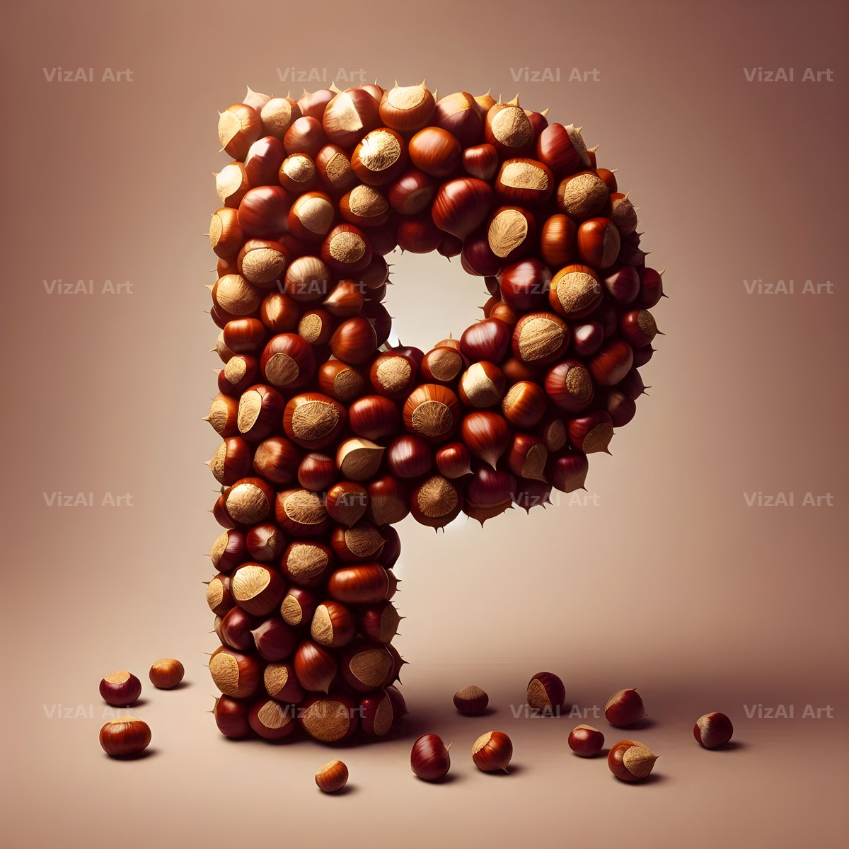 Chestnut Roast Warmth alphabet letter P