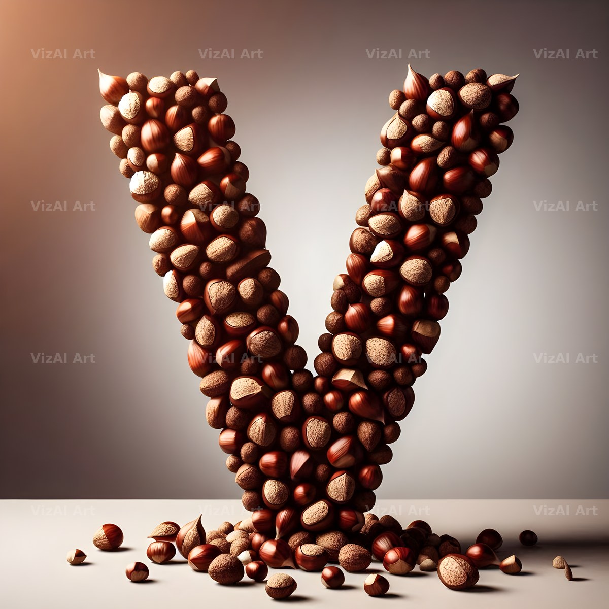 Chestnut Roast Warmth alphabet letter V