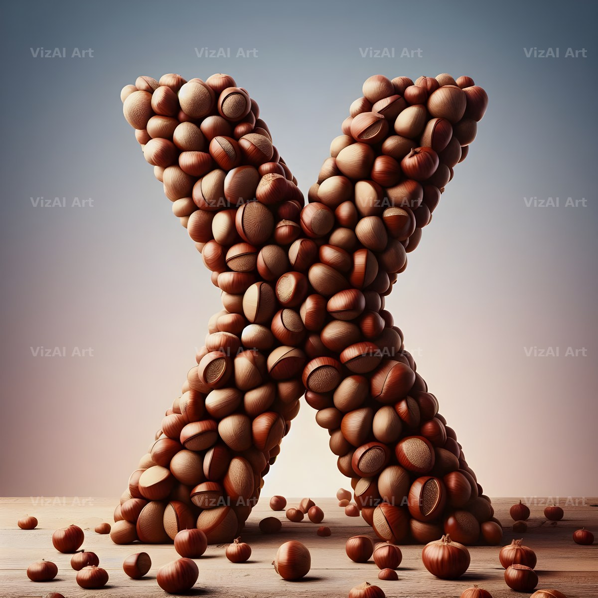 Chestnut Roast Warmth alphabet letter X