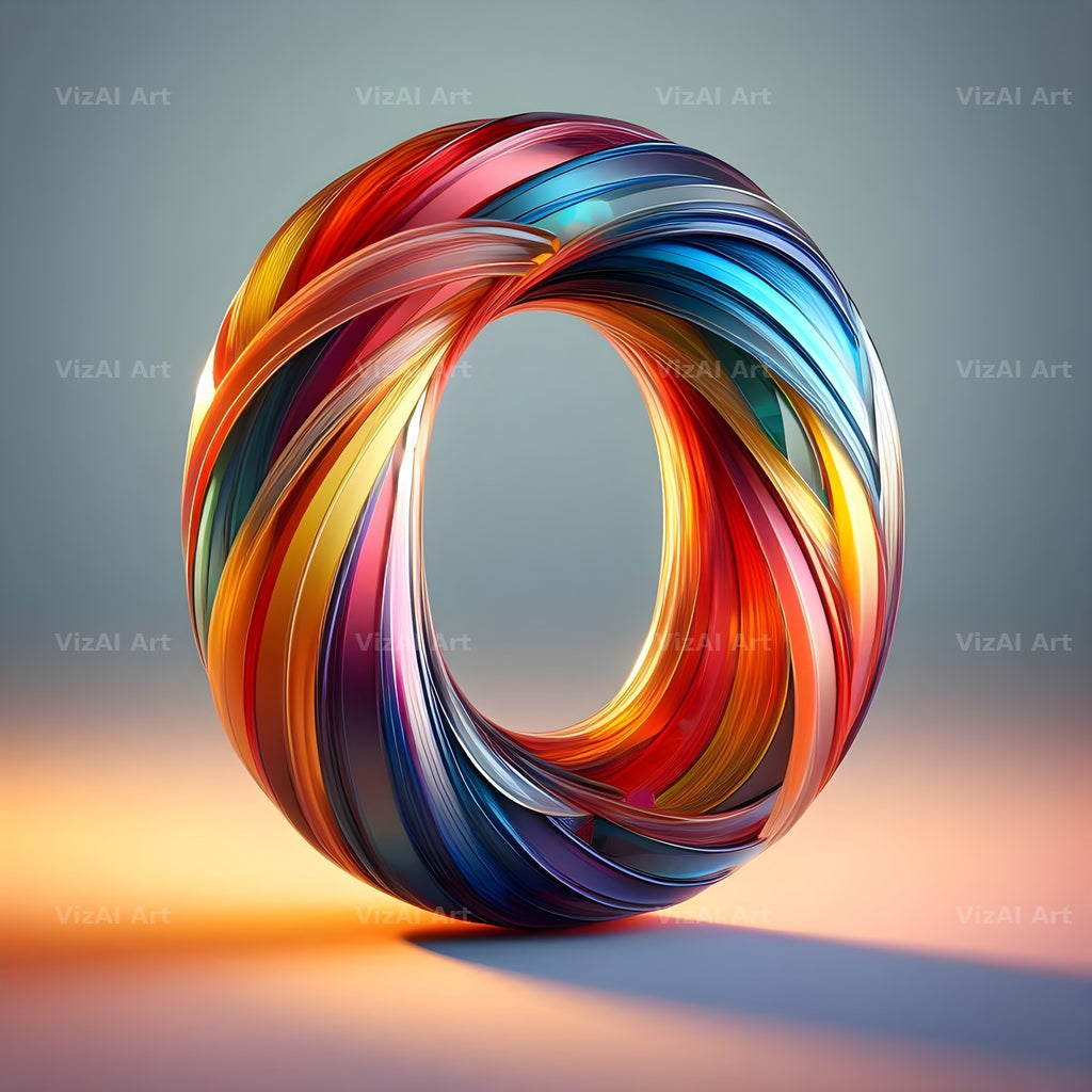 Rainbow Glass Bubble alphabet letter O