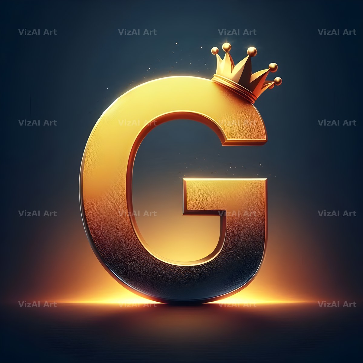Royal Crown Gold alphabet letter G