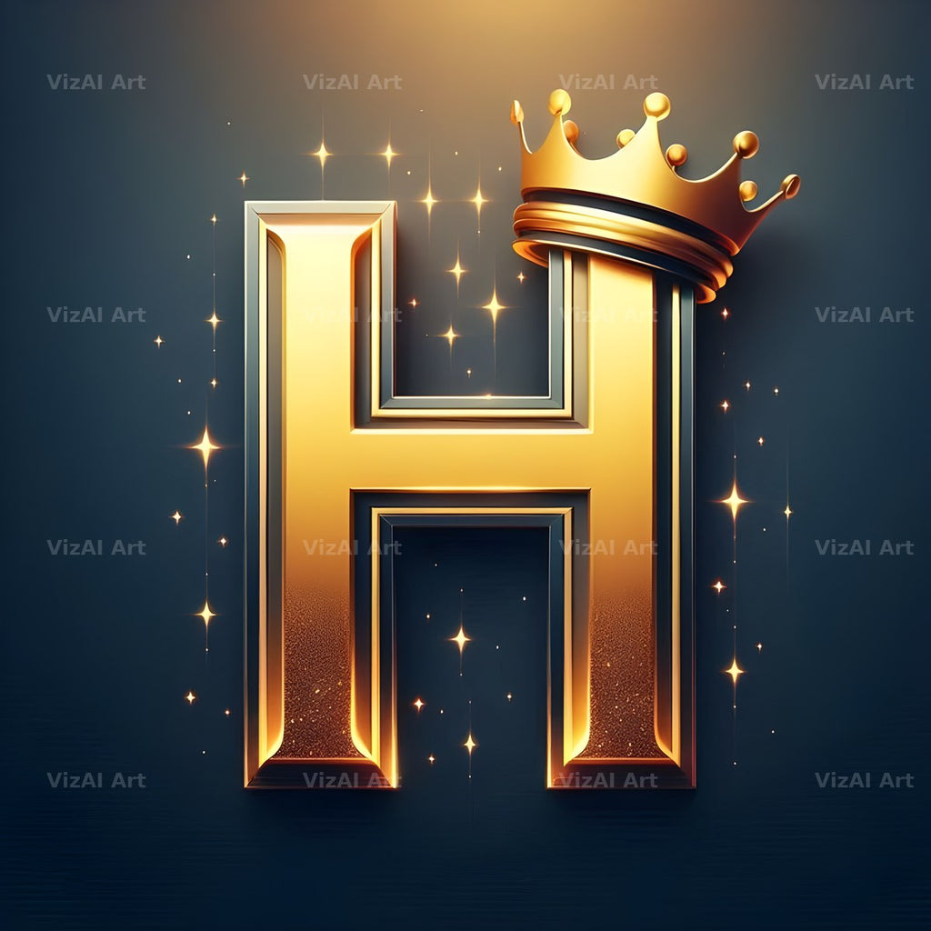 Royal Crown Gold alphabet letter H