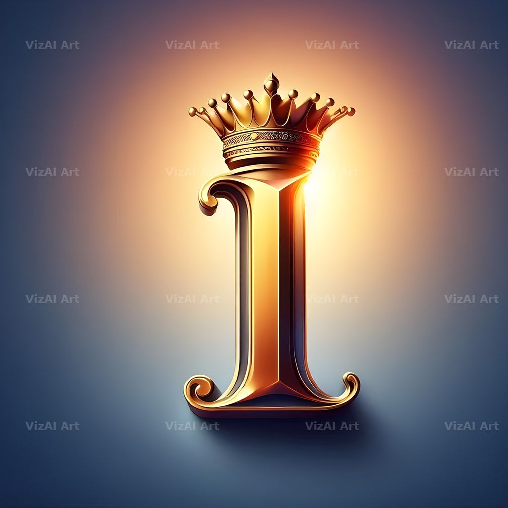 Royal Crown Gold alphabet letter I