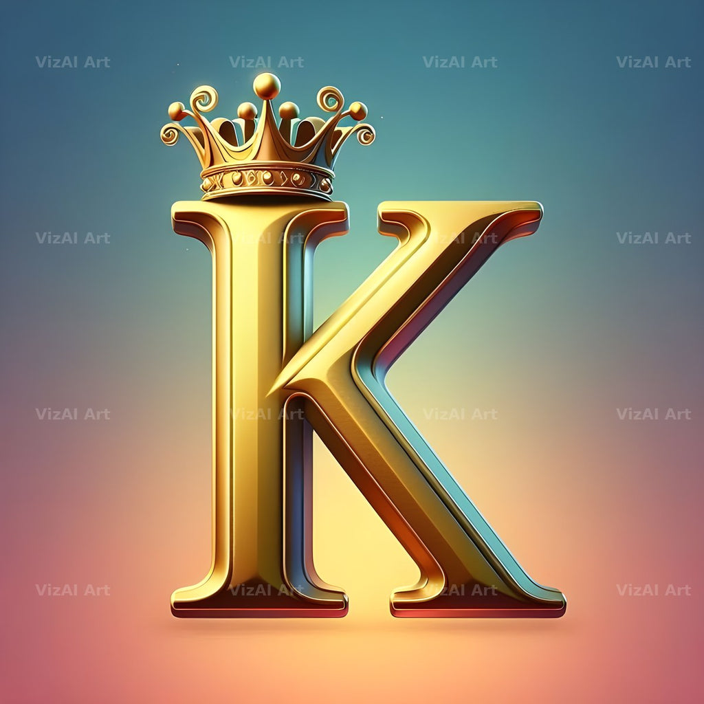 Royal Crown Gold alphabet letter K