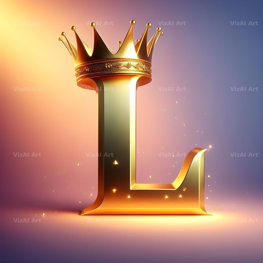 Royal Crown Gold alphabet letter L