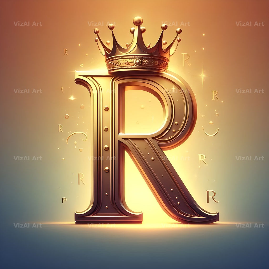 Royal Crown Gold alphabet letter R