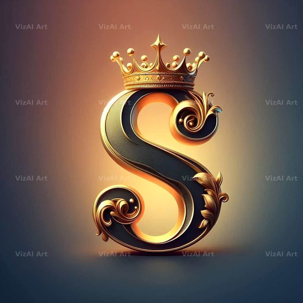 Royal Crown Gold alphabet letter S