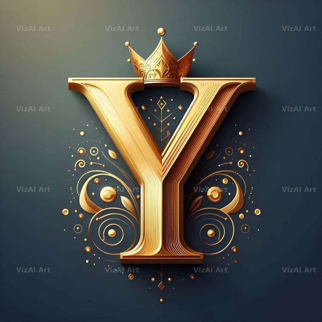 Royal Crown Gold alphabet letter Y