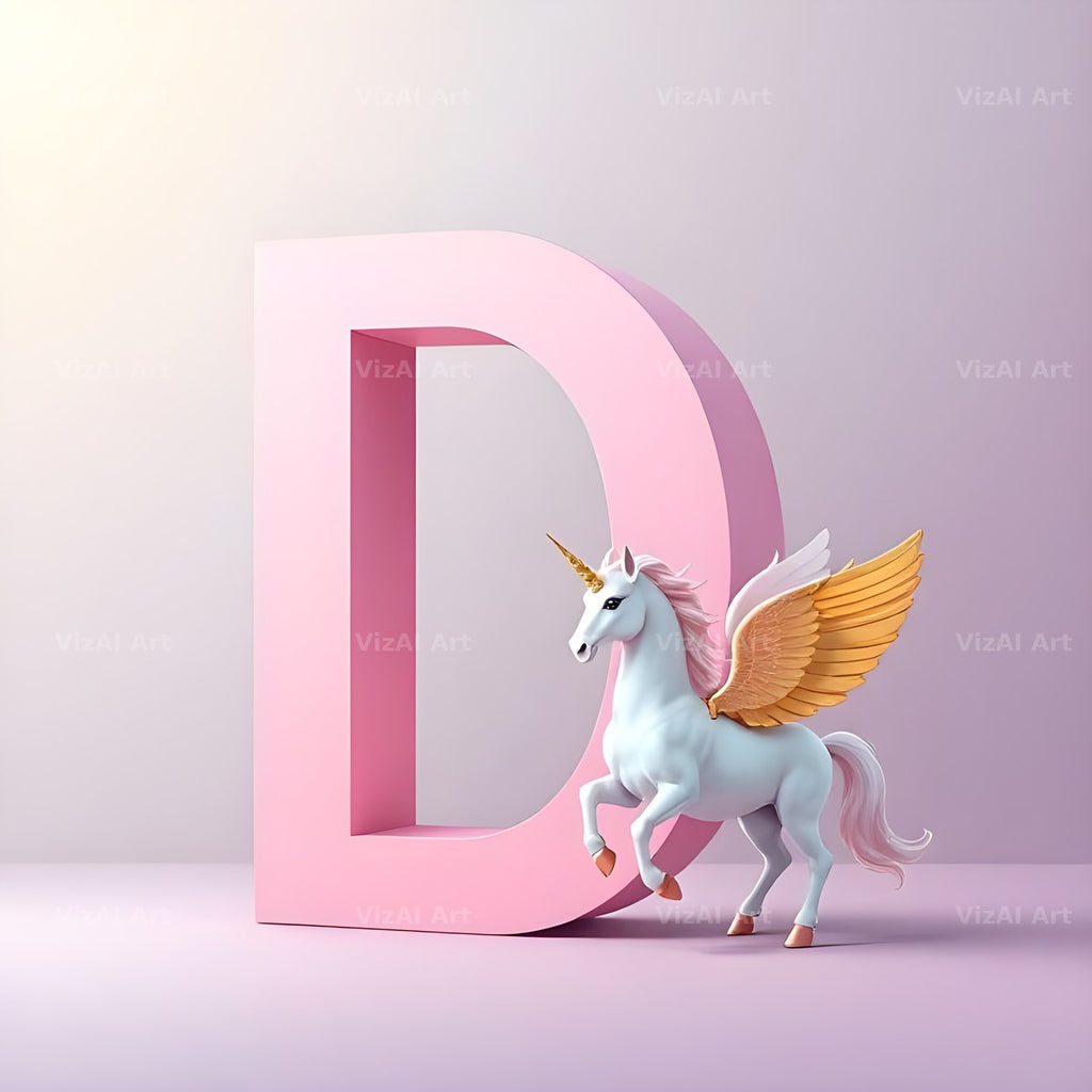 Pastel Pegasus Foal alphabet letter D