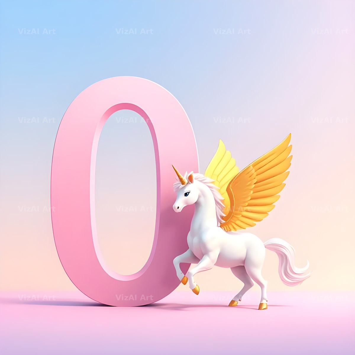 Pastel Pegasus Foal alphabet letter O