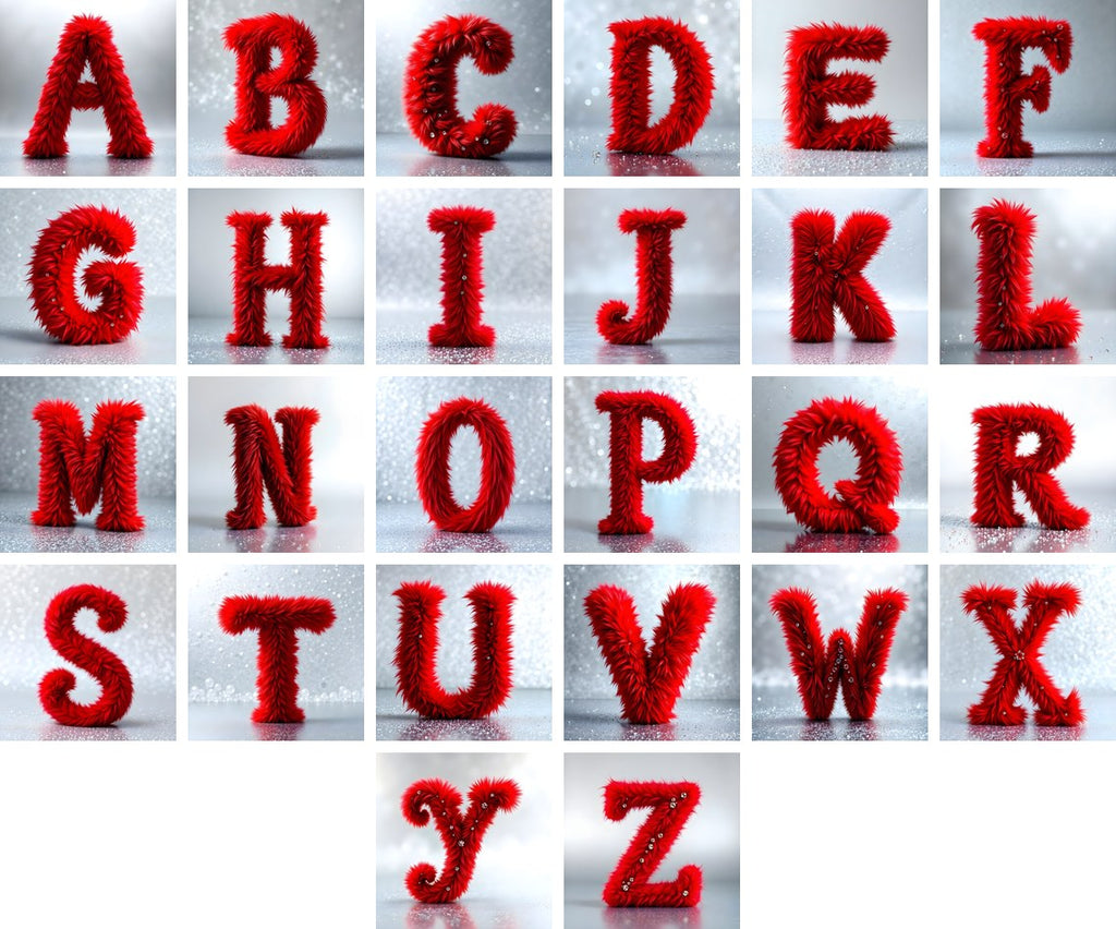 Scarlet Star Fur alphabet — all 26 letters